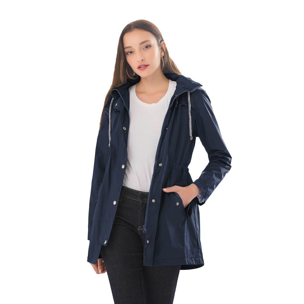 Plus Size Hooded Windbreaker Jacket