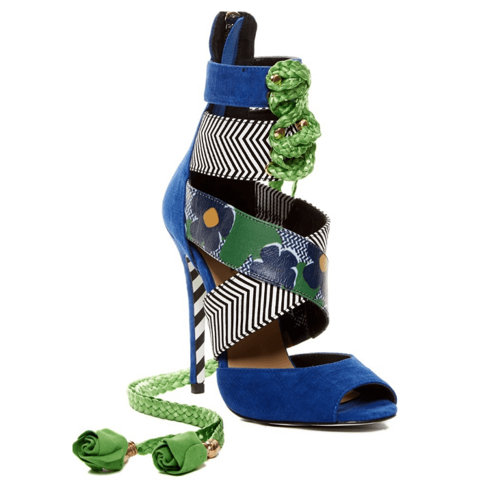 Party Multicolor Dot High Heel Lace Up Sandals