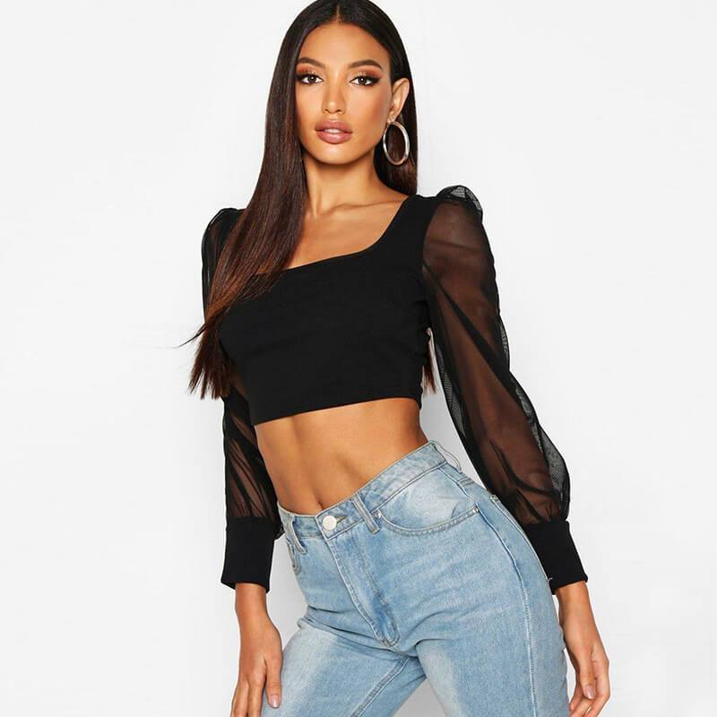 Big Scoop Slim Short Crop Top