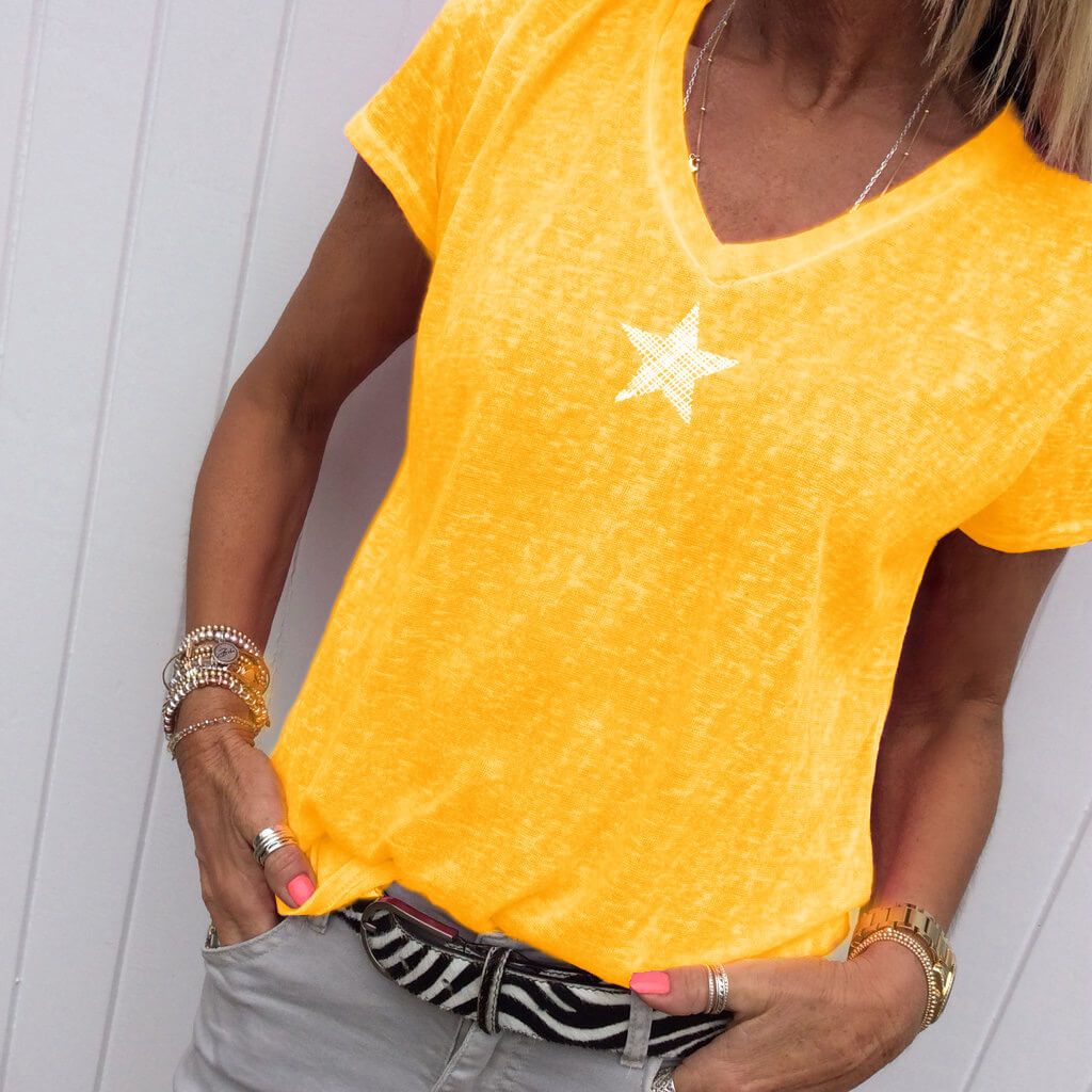 Star V-neck T-shirt