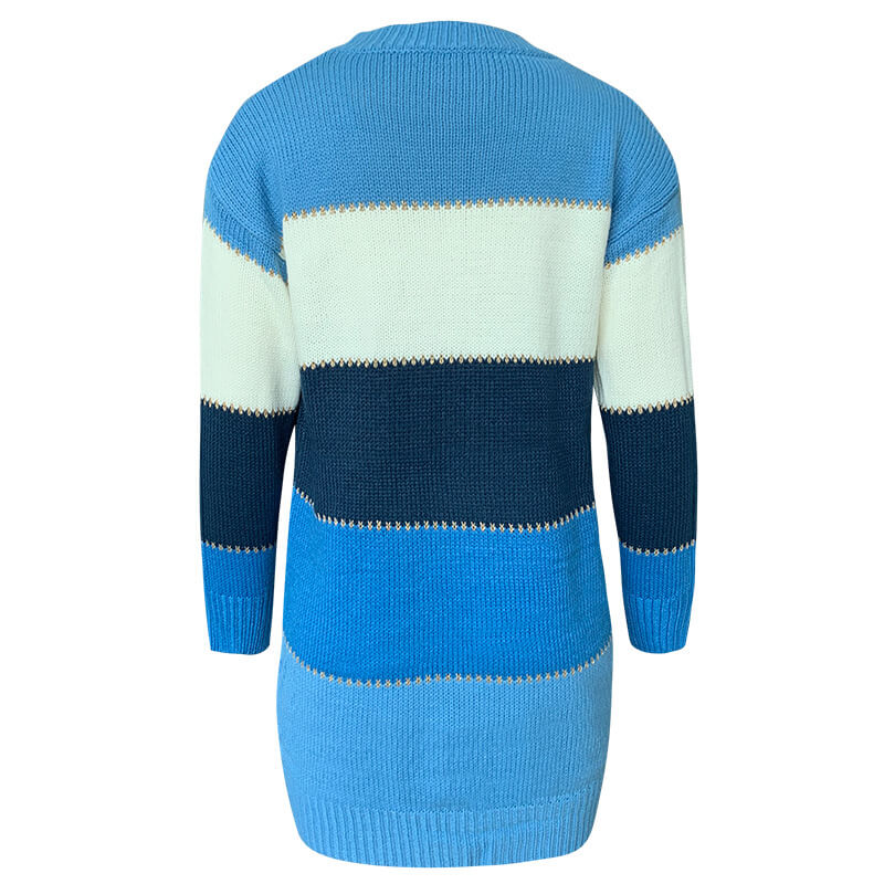 Knitted Colorblock Sweater Dress