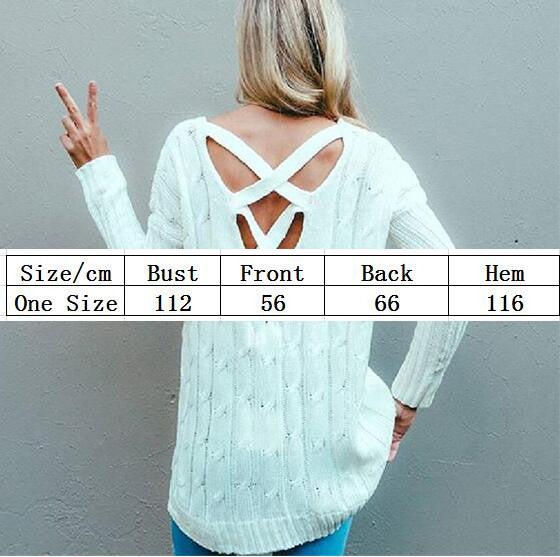 Irregular Hollow-Out Criss Cross Back Sweater