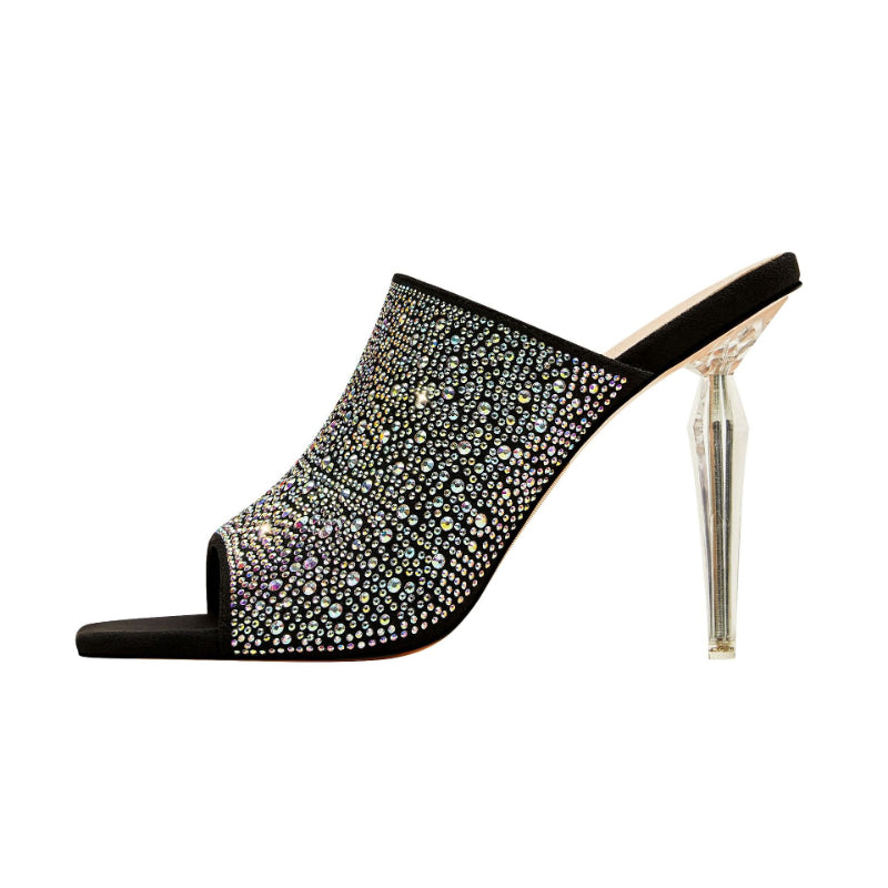 Stylish high heel Sandals | Diamond-encrusted Sandals | Open-toe Sandals