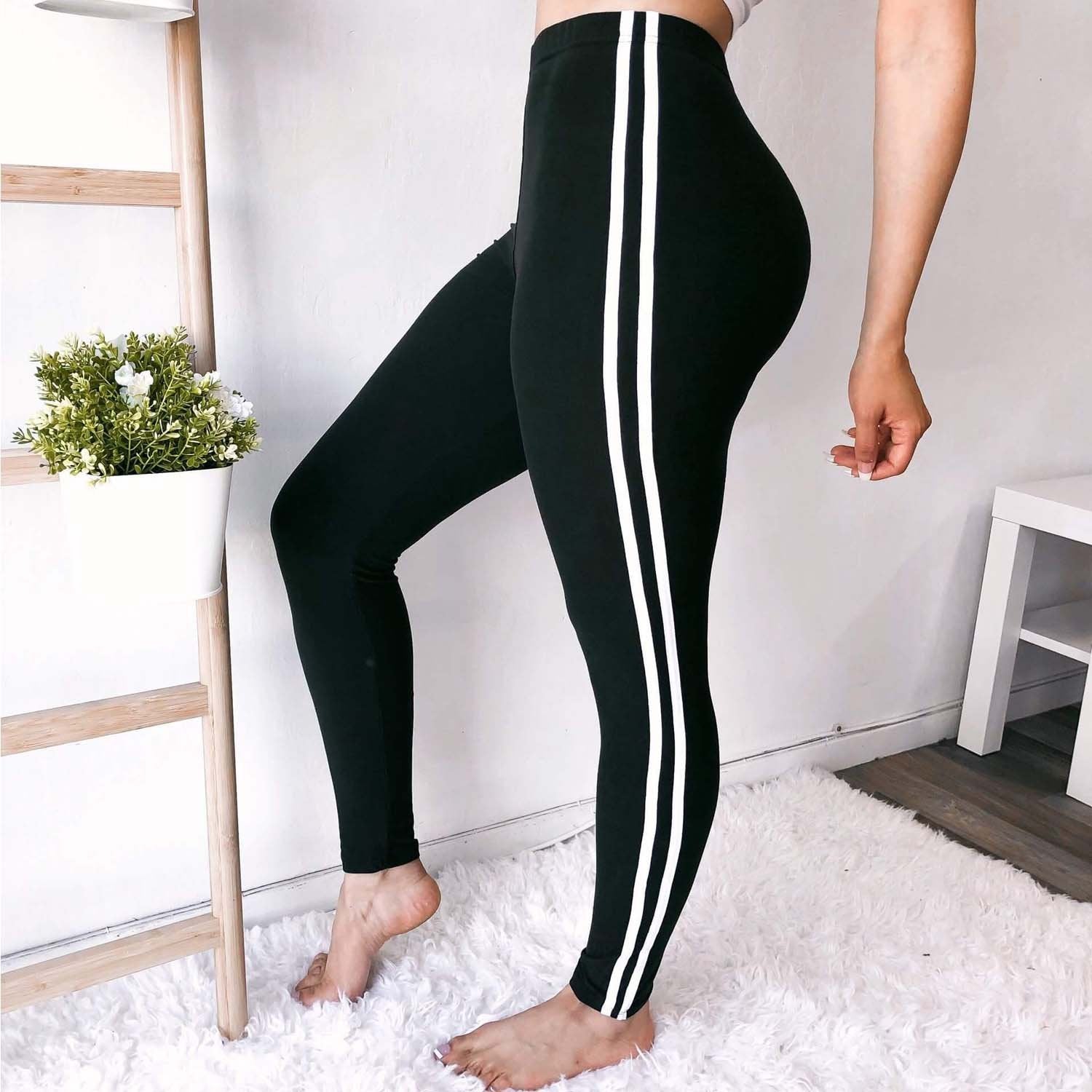 High Waist Camouflage Side Stripe Leggings Pants