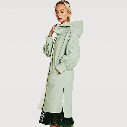 Slim Longline Hooded Trench Coat