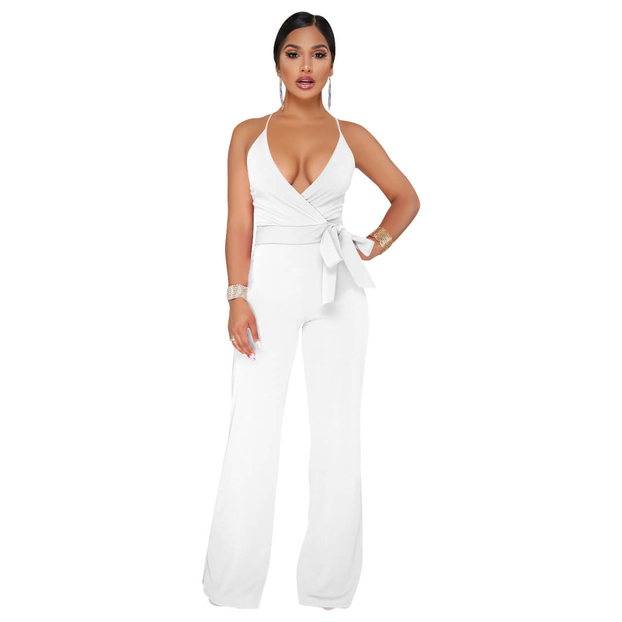 Bright Color Sapaghetti Strap Bandage Jumpsuits