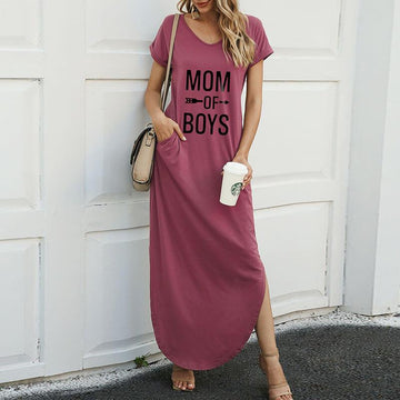 Letter Printed Loose Long Dress