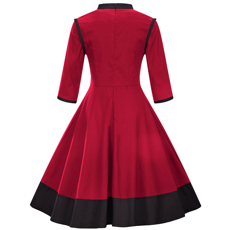 Vintage Mandarin Collar A-line Dress