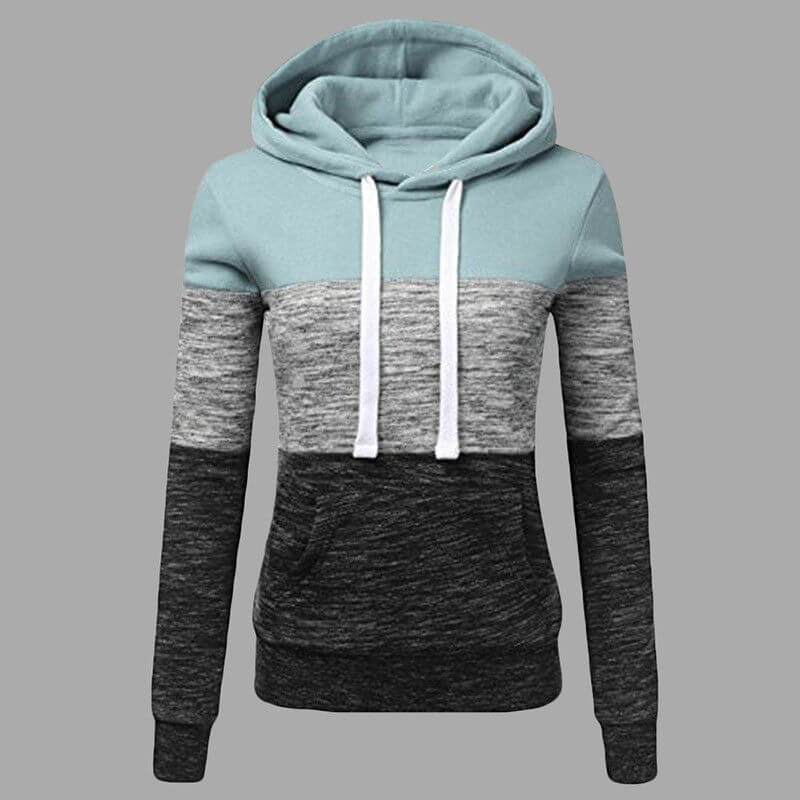 Winter Pullover Drawstring Colorblock Hoodies