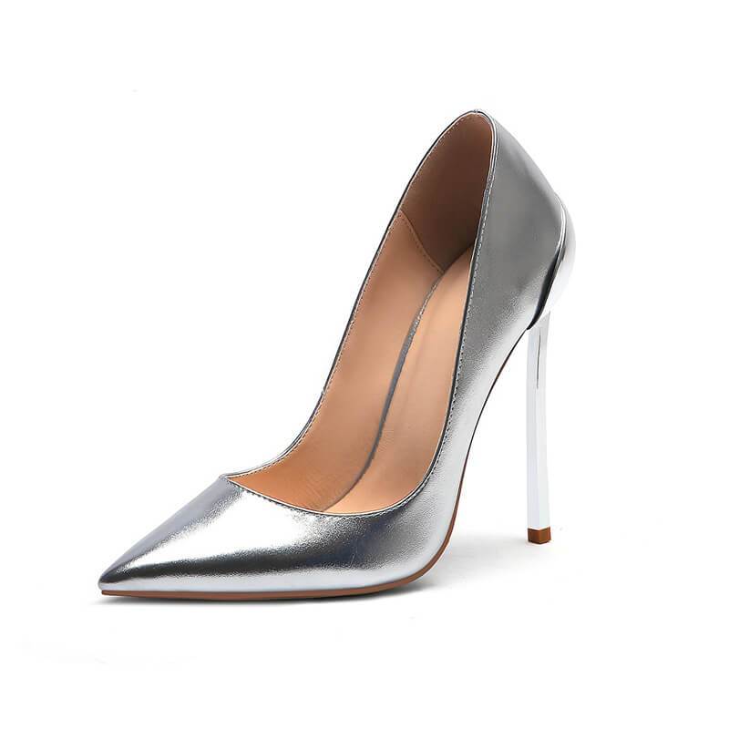 Patent Leather Bright Color Pointed Toe Stiletto Heel Pumps