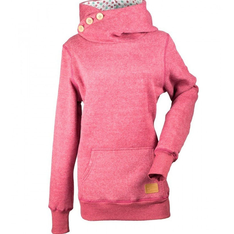 Buttons Pocket Decorate Slim Hooded Hoodie