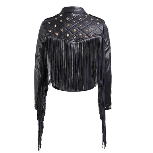 Stars Rivet Studded Moto Jacket