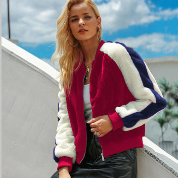 Fashion Colorblock Fleece Jacket