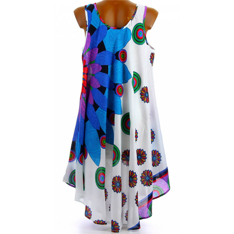 Chiffon Printed Sleeveless Short Beach Dress