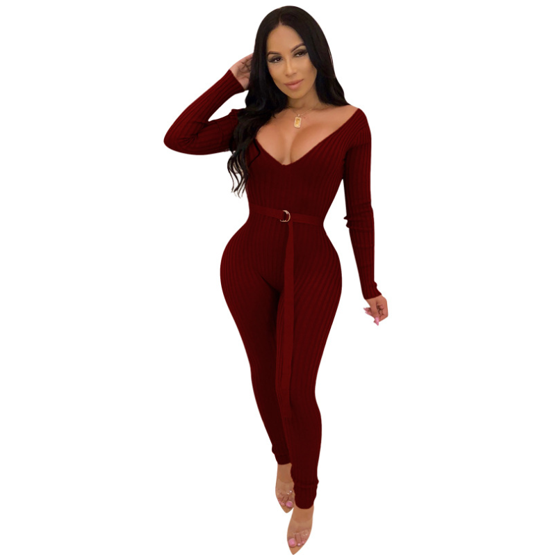 Off Shoulder Bodycon Skinny Jumpsuit