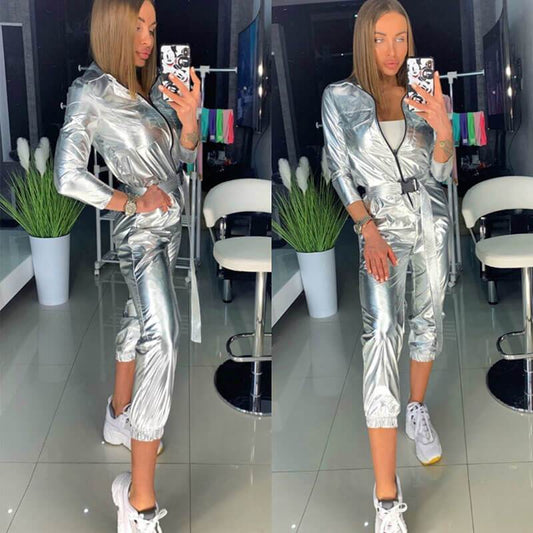 Tie Waist Sports Two Pieces Set