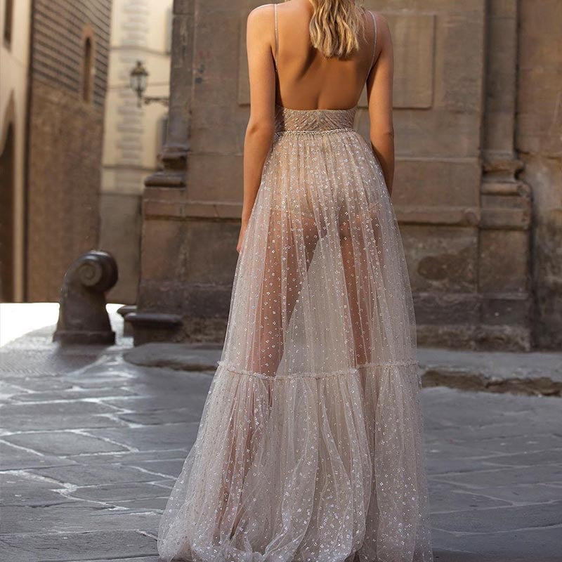 Totally bangin outlet mesh maxi dress