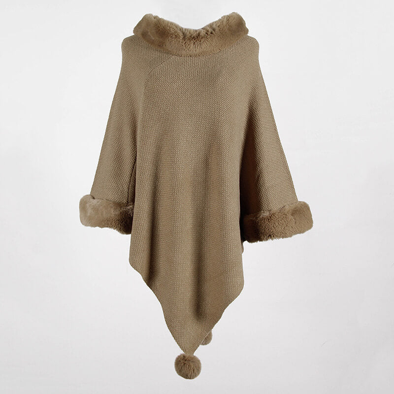 Poncho Pure Color Pullover Sweater 