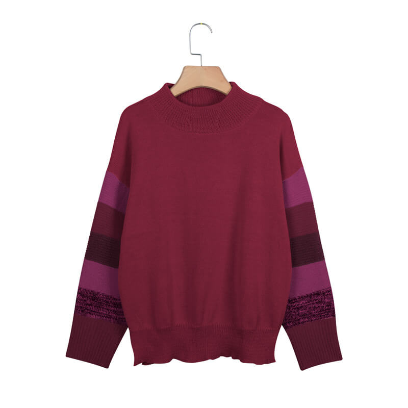 Crewneck Colorblcok Knit Sweater