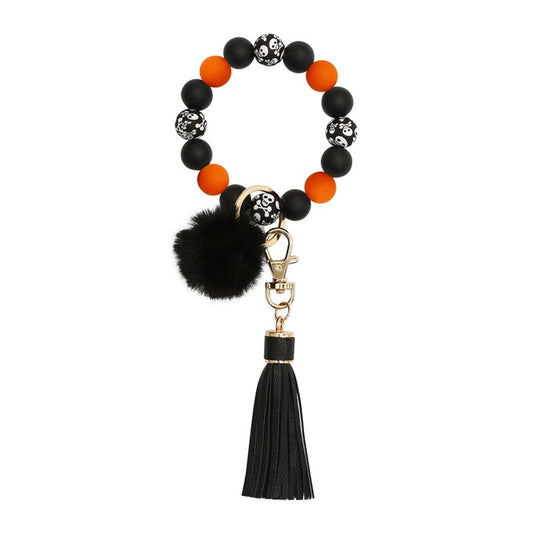 Halloween Skull Beads Tassel Key Chain