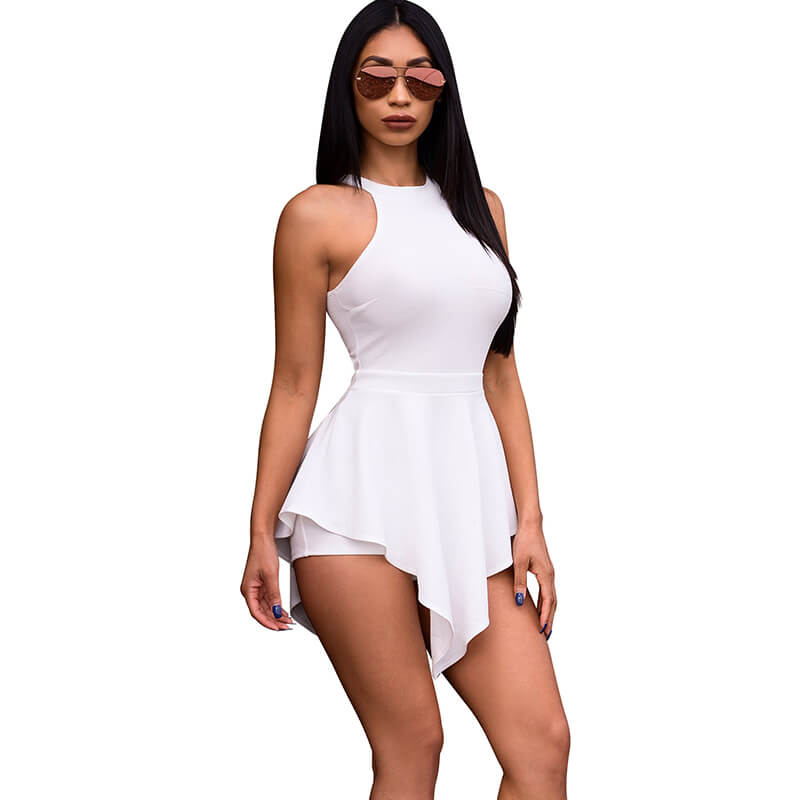 Cutout Cold Shoulder Romper Dress