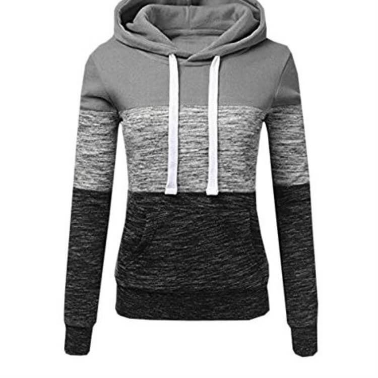 Winter Pullover Drawstring Colorblock Hoodies