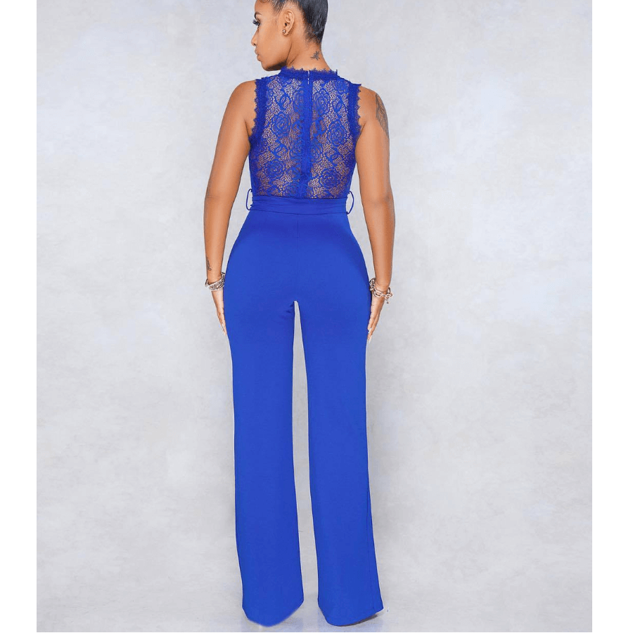 Lace See Through Wide Leg Jumpsuits