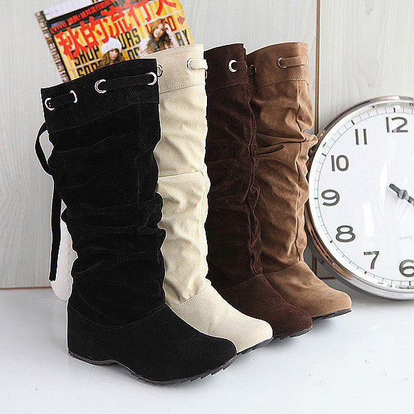 Fashion PU Increased High Lace-Up Boots