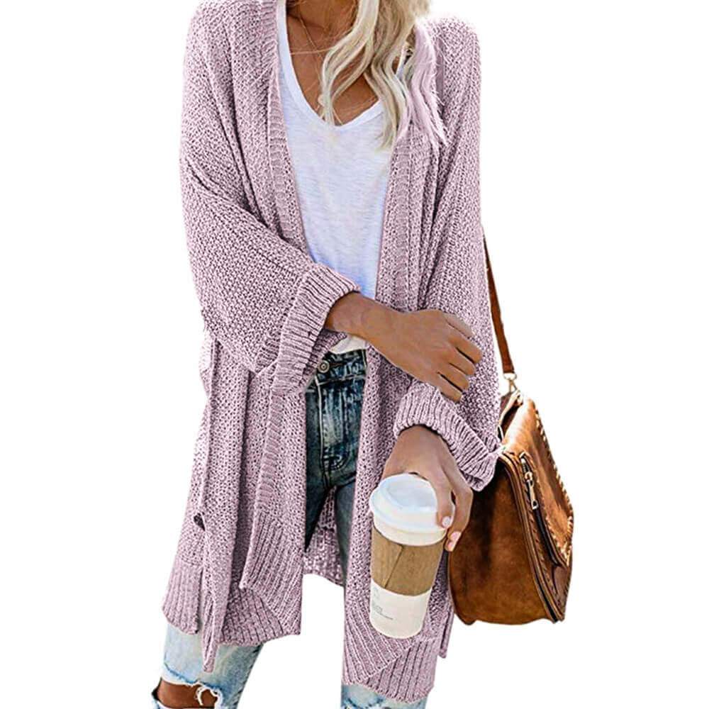 Plus Size Crochet Knit Long Cardigan Sweater