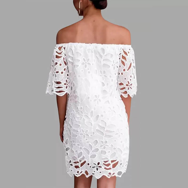 Off Shoulder Lace Tight Short Dress