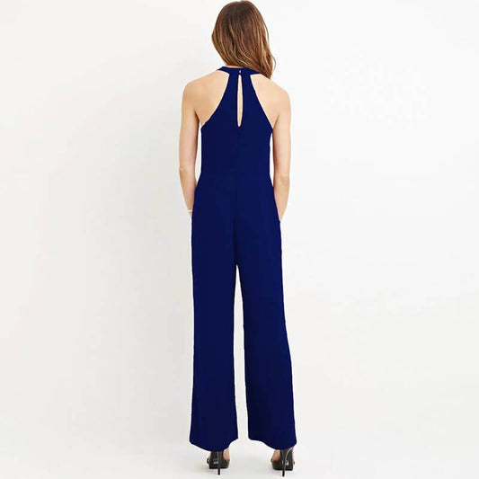 Slim Fit Sleeveless Halter Jumpsuit