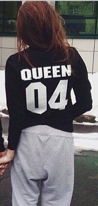 Print Scoop Pullover Long Sleeve Hoodie