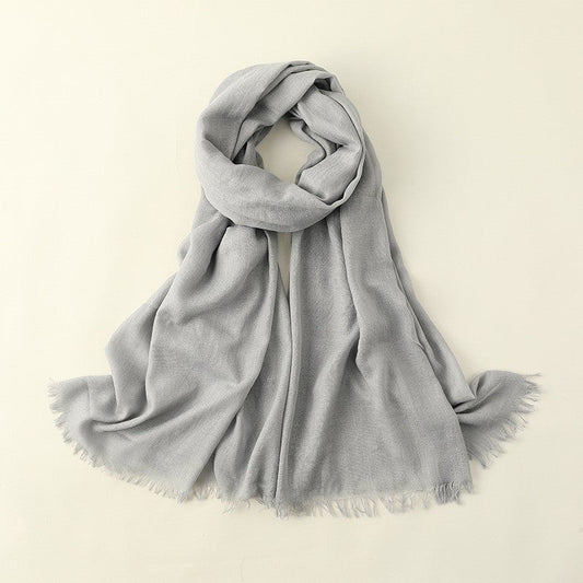 Thin Sun Protection Beach Long Cotton And Linen Scarf