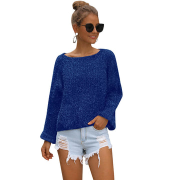 Loose Round Neck Long Sleeve Women Sweater