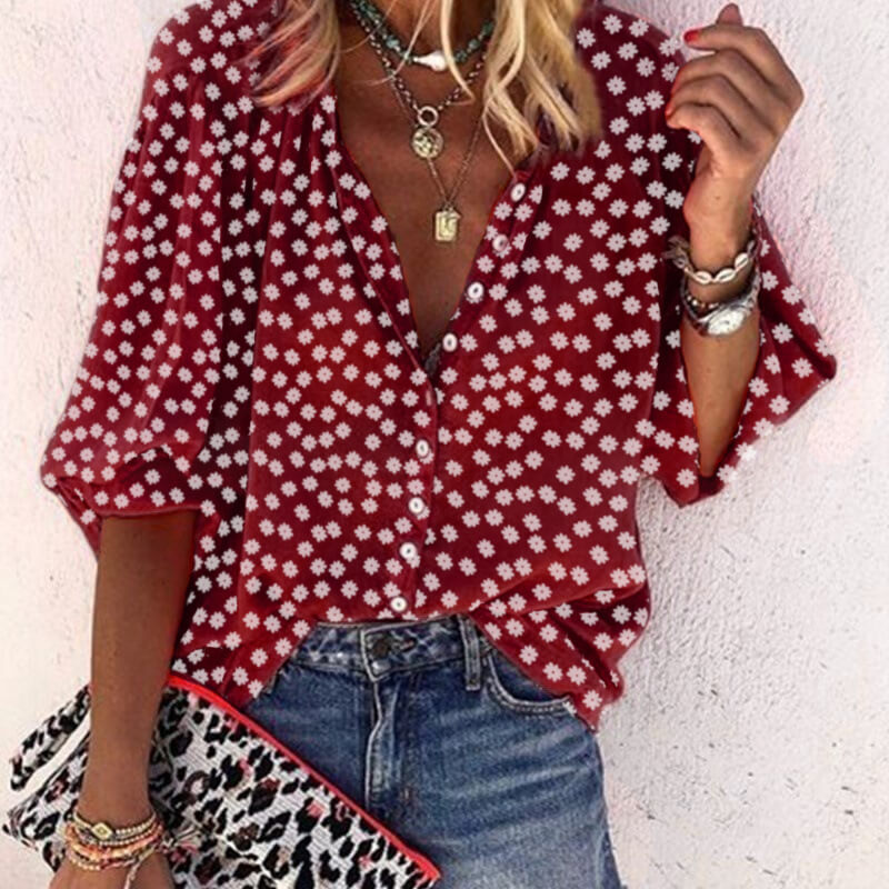 Floral Print Ruffle T-shirt