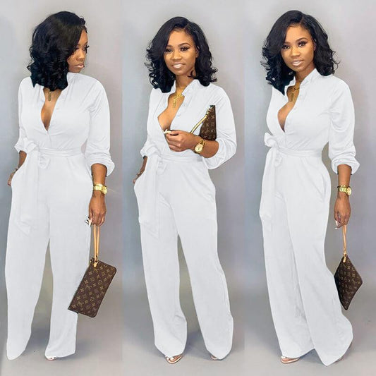 OL Deep V-neck Crop Top High Waist Pencil Pants Set