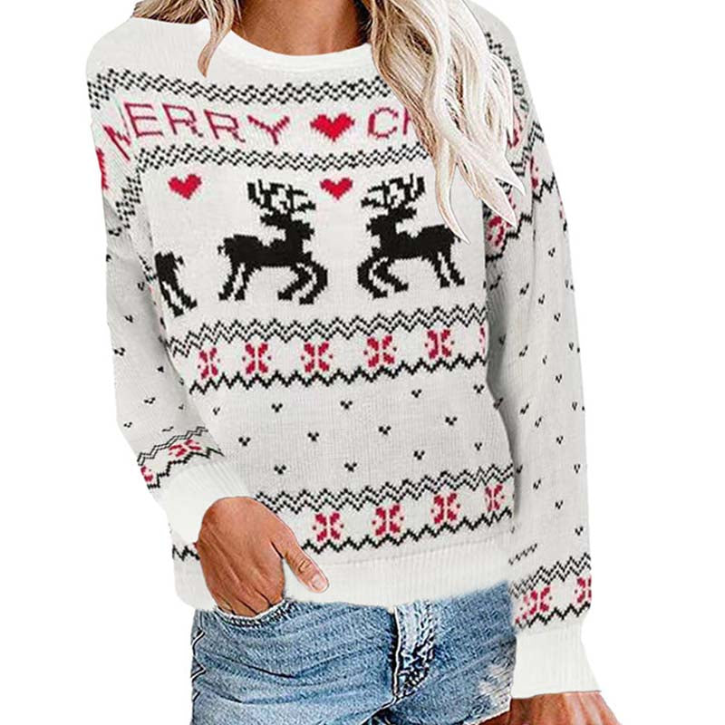 Cute Reindeer Knit Christams Sweater