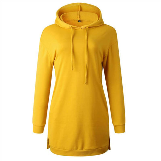 Pullover Soild Hoodie Dress