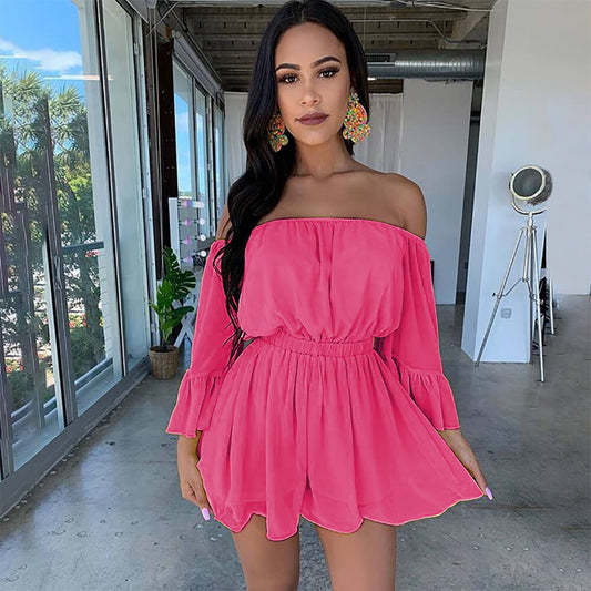 Off Shoulder Strapless High Waist Beach Rompers