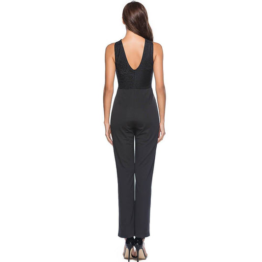 Cut Out Black Sleeveless Jumpsuit