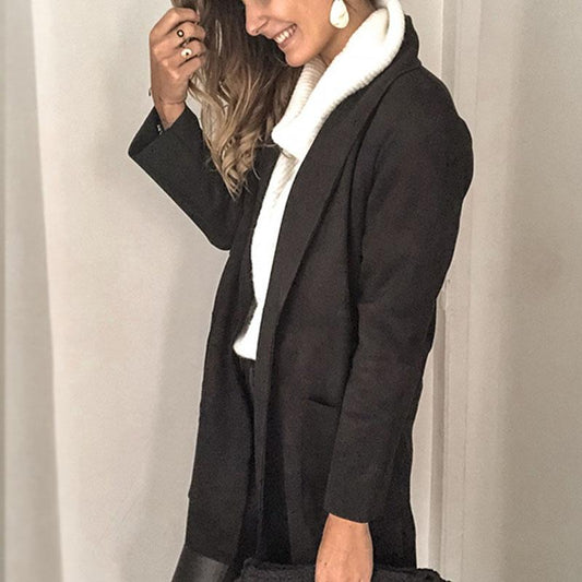 OL Plain Lapel Wool Coat