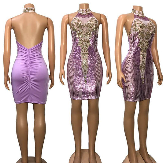 Sequin See Through Bodycon Dress