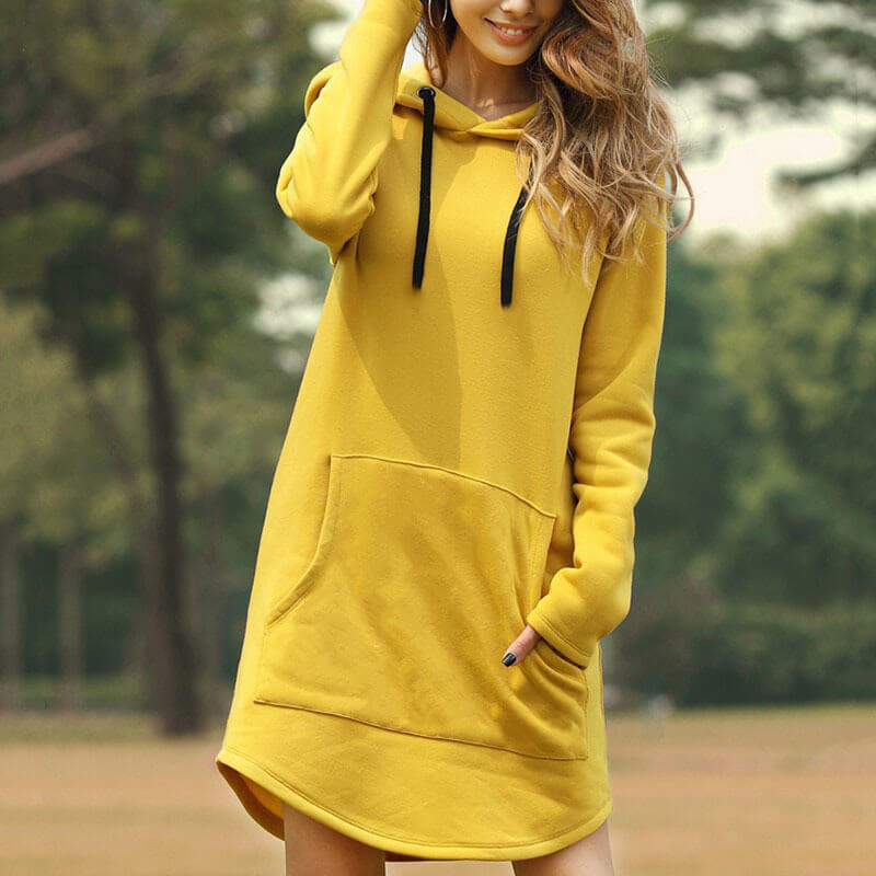 Casual Pullover Drawstring Loose Dress Hoodies