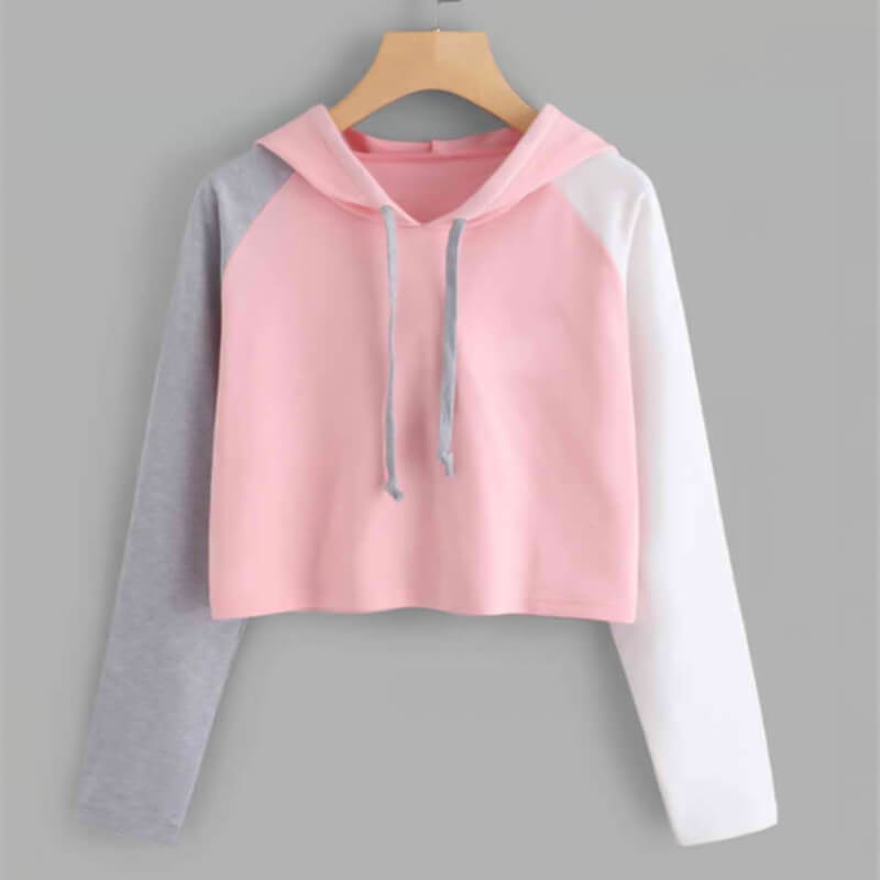 Casual Pullover Drawstring Loose Crop Hoodies