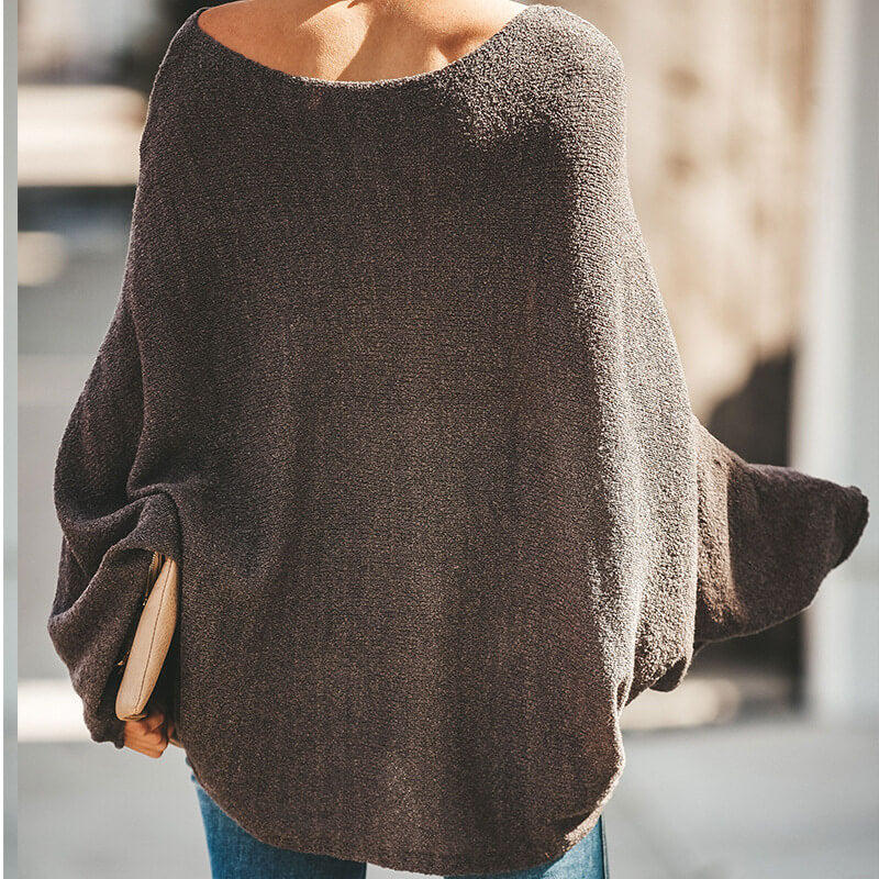 Oversized Boalt Neck Knit Batwing Sweater