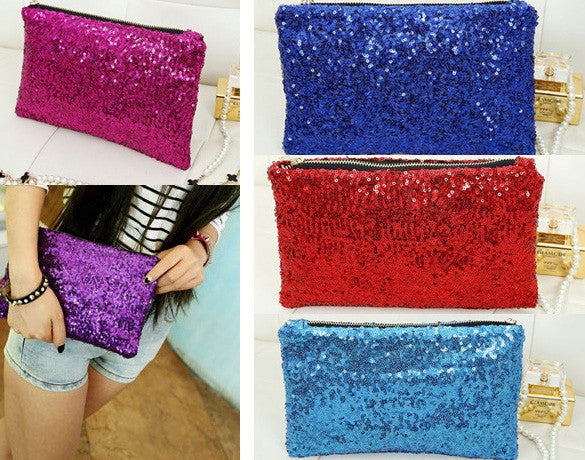 New Fashion Style Women's Sparkle Spangle Clutch Evening Bag