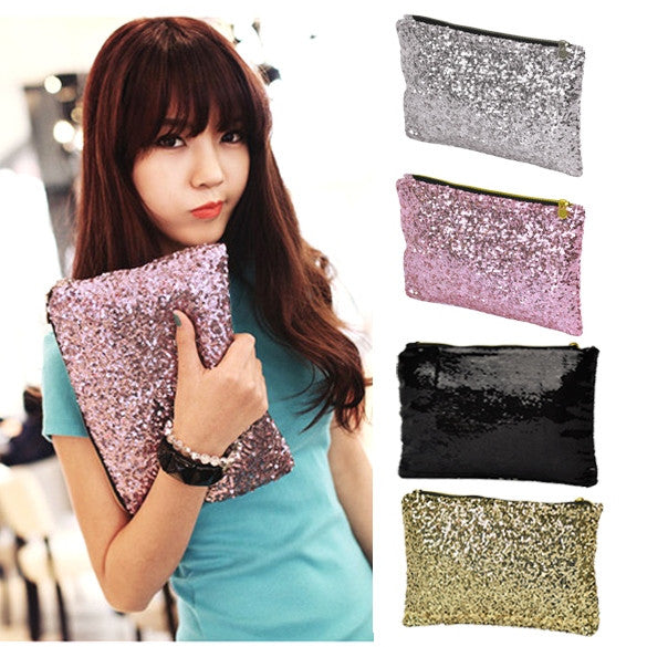 New Fashion Style Women's Sparkle Spangle Clutch Evening Bag