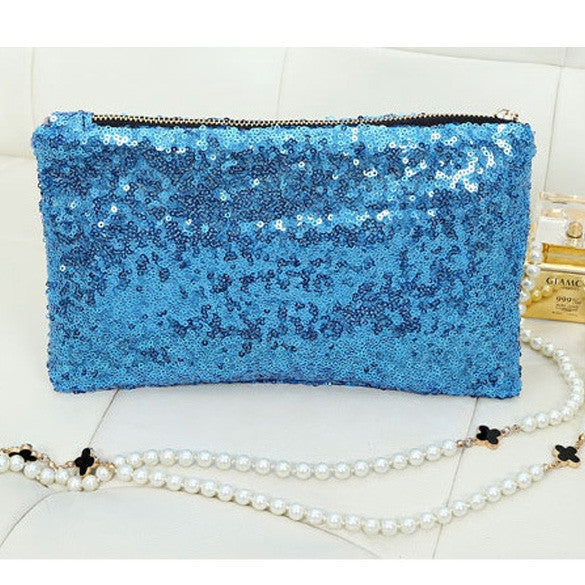 New Fashion Style Women's Sparkle Spangle Clutch Evening Bag