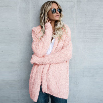 Candy Color Open Hooded Short Cardigan Coat