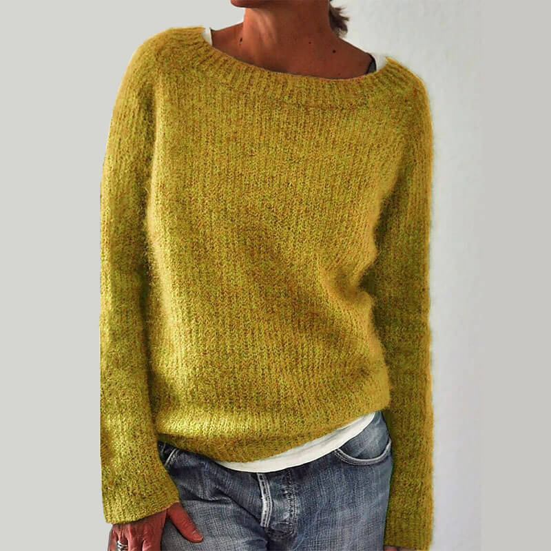 Simple Scoop Neck Soild Sweater